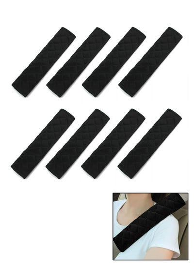 Buy 8 Pieces Universal Car Seat Belt Pads Cover, Auto Seat Shoulder Neck Chest Protector, Harness Pad Belt Shoulder Strap Covers, Away from Seat Belt Rubbing, for All Cars, Adults and Children (Black) in UAE