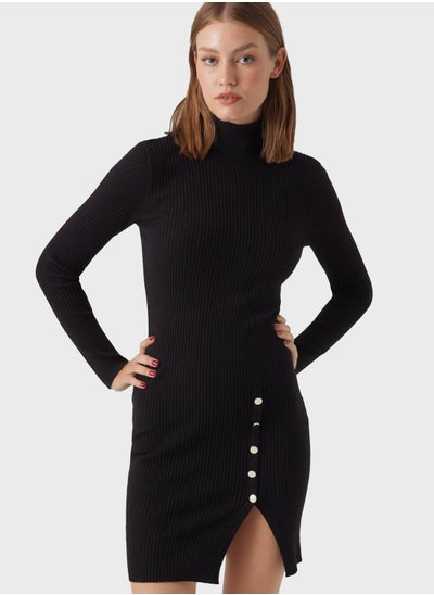 Buy High Neck Knitted Dress in Saudi Arabia