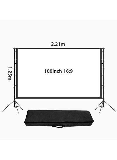 Buy 100 inch 16:9 Outdoor and Indoor Portable Projector Screen with 2M High Tripod Stands in Saudi Arabia