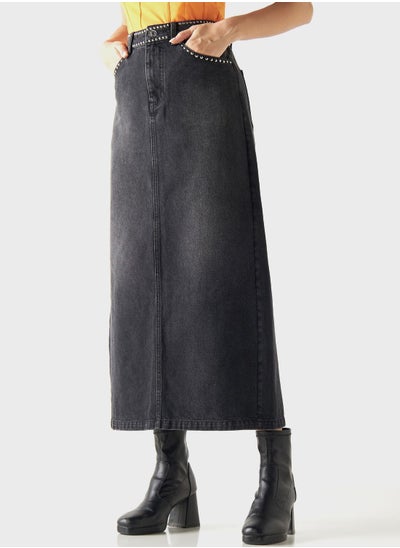 اشتري High Waist Denim Skirt في السعودية