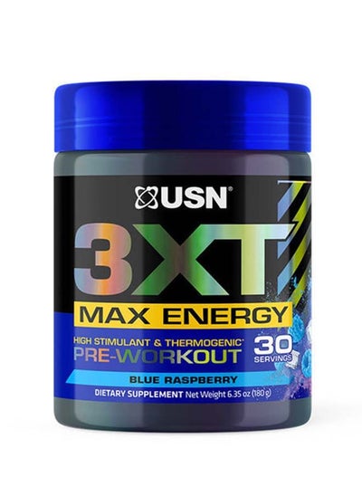 Buy USN 3xt Max Energy Blue Raspberry 30 servings in UAE