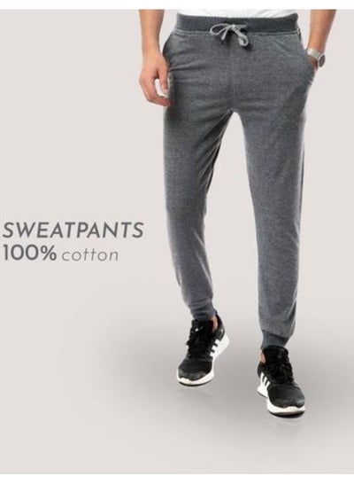 Buy Taiee Stylish Casual Melton 100% Cotton Sweatpants - Grey in Egypt