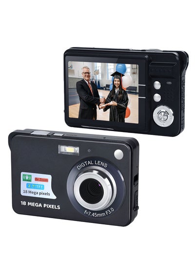 Buy Portable 720P Digital Camera Video Camcorder 18MP Photo 8X Zoom Anti-shake 2.7 Inch Large TFT Screen Built-in Lithium Battery with Carry Bag USB Charging Cable for Kids Teens in Saudi Arabia