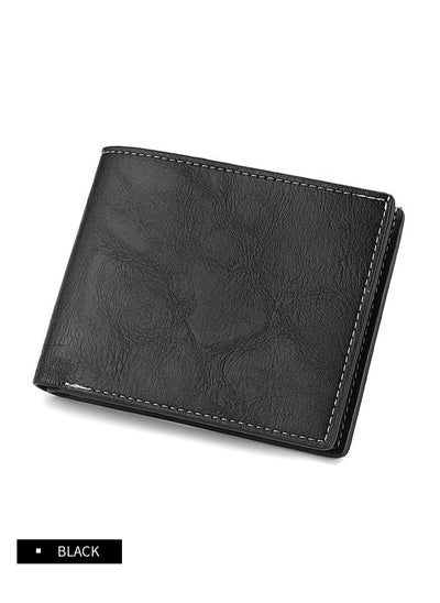 Buy Multi slot card holder horizontal retro wallet ultra-thin leather wallet in UAE