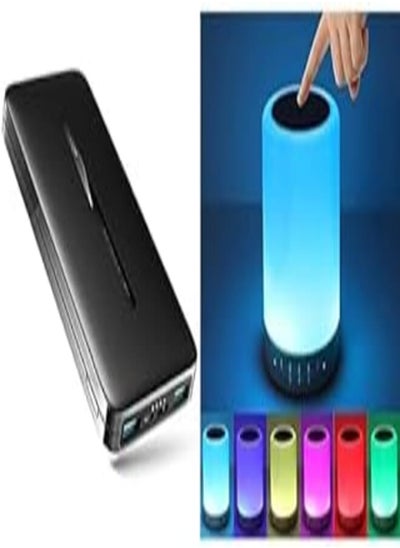 اشتري Travel Bundle (Joyroom JR-T012 Top star mobile power 10000mAh black + SPEAR Global Night Light LED Touch Portable Bluetooth Speaker, Wireless HiFi Speaker with Smart Colour Changing Touch Control) في مصر