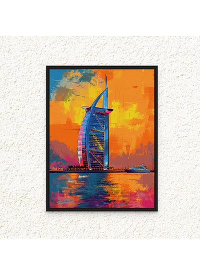 Buy Art Decor Framed Canvas Abstract Painting Print of Dubai Burj Al Arab Colorful Dubai Pop Wall Art Dubai Sunset Print Wall Decor for Office Living Room Bedroom Gifting in UAE