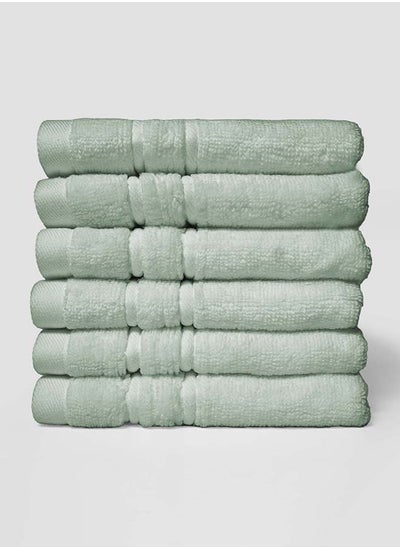 Buy 6 Pieces Face Towel by La'Marvel, Mint 600 GSM 100% Cotton Plux Towels in Saudi Arabia