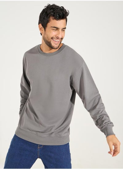 Buy Relaxed Fit Cotton Terry Sweatshirt in Saudi Arabia