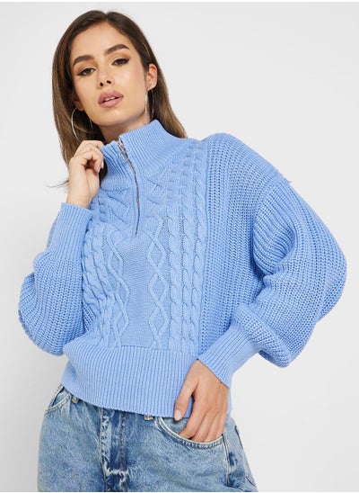 Buy High Neck Knitted Sweater in UAE