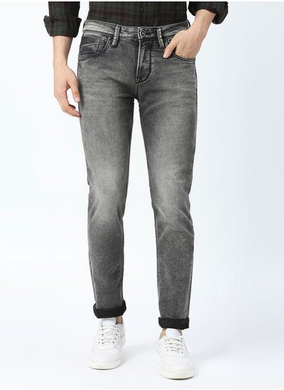 Buy Mid Rise Faded Jeans with Pocket Detail in Saudi Arabia