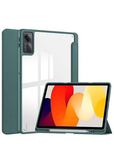 Buy 2023 Released Redmi Pad SE 11" Case, Clear Back Transparent with Pen Holder, Redmi Pad se Cover, Tablet Case with Auto Sleep Function, Trifold Stand, Shockproof, Lightweight (Redmi Pad SE, Green) in Egypt