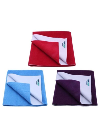 اشتري Baby Dry Sheets For Baby;Rubber Sheet For Baby;Baby Mat Waterproof;Baby Bed Protector Waterproof Combo Pack (Small Maroon Firoza Plum) في الامارات