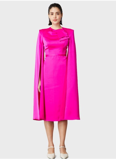 Buy Tie Neck Split Sleeve Dress in UAE