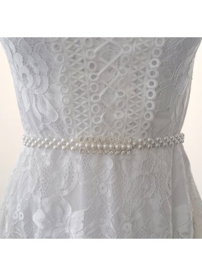 Buy Korean Style Womens Pearl Waist Chain Fashion Dress Elastic Belt Womens Decorative All-match Sweet Waist Cover WholesaleKL139-31 KL139-31 in UAE