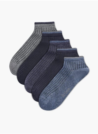 اشتري Textured Ankle Length Socks - Set of 5 في الامارات