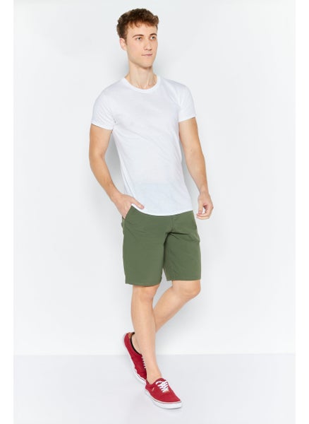 Buy Men Sportswear Fit Brand Logo Golf Shorts, Cactus Green in UAE