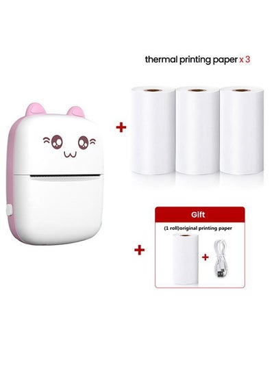 Buy Mini Pocket Printer With 4 Rolls Printing Paper Wireless BT Thermal Printer For Photos Receipts Notes Memo Label QR Codes Portable Inkless Printer For IOS And Android Phones in Saudi Arabia