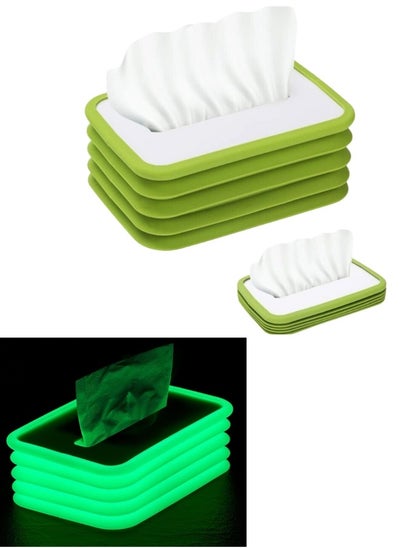 Buy Foldable Silicone Tissue Box - Green in Egypt