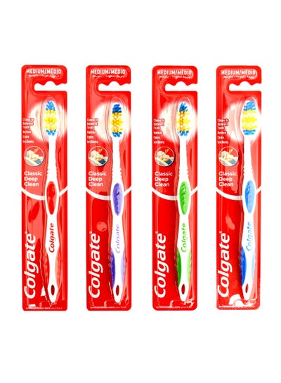 Buy Colgate Deep Clean Toothbrush Medium pack of 4 in UAE