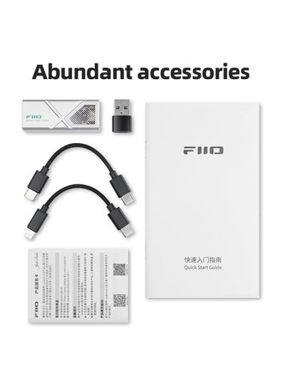 اشتري FiiO/JadeAudio KA13 Portable DAC Dongle, USB-C Adapter, 3.5mm and 4.4mm Outputs Compatible with Android/iOS System/PC/Music Players, PCM 384kHz/32bit | DSD256 550mW high Power (Black) في الامارات