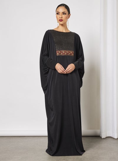 Buy Abaya With Contrasting  Embellishment in Saudi Arabia