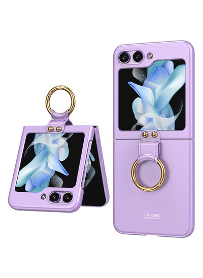 Buy Case/Cover for Samsung Galaxy Z Flip 5 Matte Polycarbonate with Stand Ring - Purple Colour in UAE