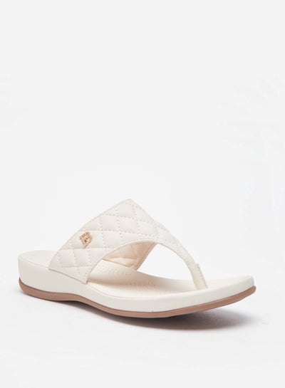 Buy Women Quilted Slip-On Thong Sandals in UAE