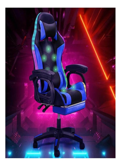 Buy Sports Style Gaming Chair with Footrest with LED Lighting and Headphones in Saudi Arabia