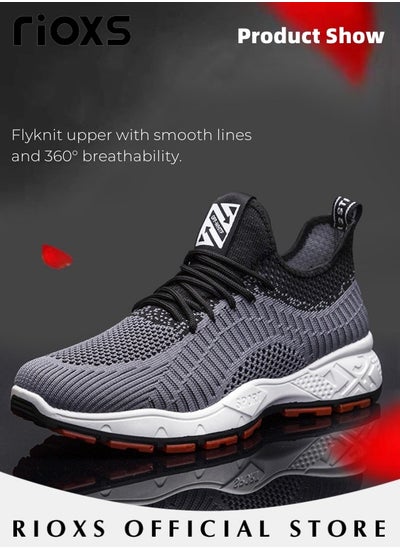 Buy Men's Athletic Casual Hiking Shoes Lightweight Outdoor Running Shoes Mesh Breathable Fashion Sneakers in UAE