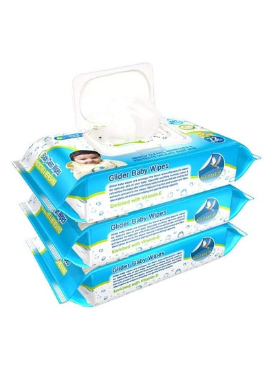 Buy Baby Wipeswith Moisture Lock Fliptop Contains Aloe Vera & Vitmain E Ph Balanced With No Parabens & Chlorine (Pack Of 3 (216 Wipes)) in UAE