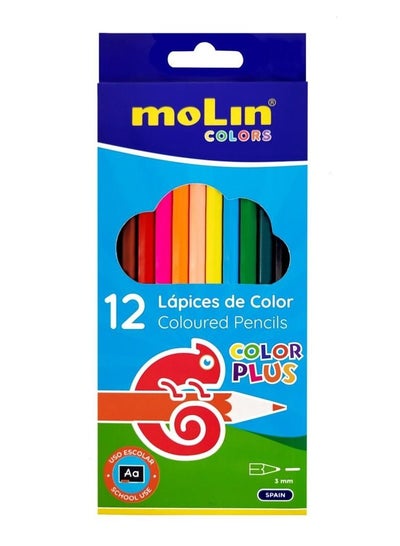 اشتري Molin  Long Wooden Color Pencils - 12 Pencils في مصر