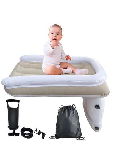 اشتري Inflatable Toddler Travel Bed, Kids Airplane Bed, Travel Foot Rest Pillow for Toddler Included Inflatable Travel Bed, Manual Inflatable Pump, Travel Bag في السعودية