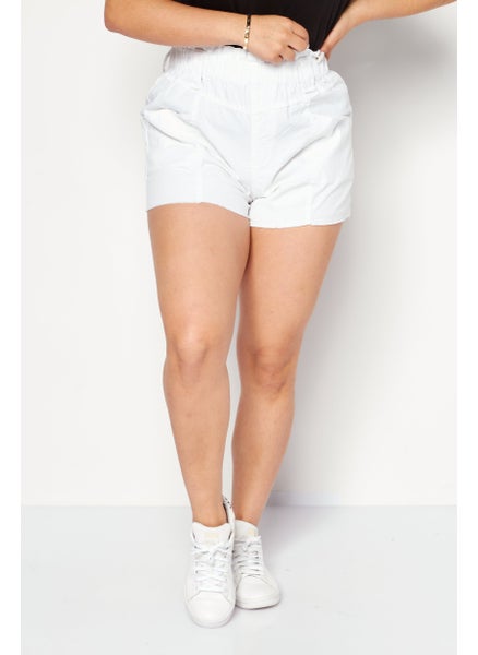 اشتري Women Solid Basic Short, White في الامارات