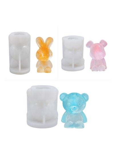 Buy Bear And Rabbit Ice Molds 3 Pack, Ice Cube Trays Mold to Make Lovely 3D DIY Drink Ice Coffee Juice in UAE