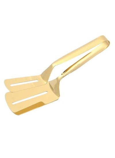 Buy Stainless Steel Food Flipping, Serving Spatula Tongs Clip For Beefsteak Bread Hamburger BBQ Meat And Cakes, Gold Plated in Egypt