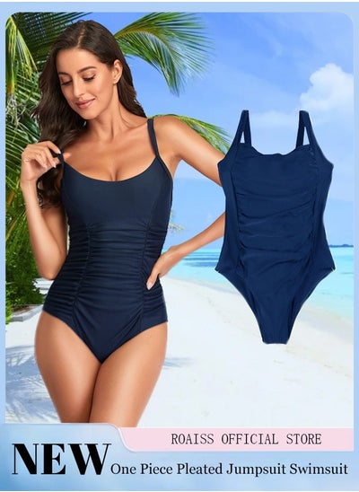 اشتري One Piece Women's One Piece Swimsuit Belly Pleated High Stretch Adjustable Straps Swimsuit في الامارات