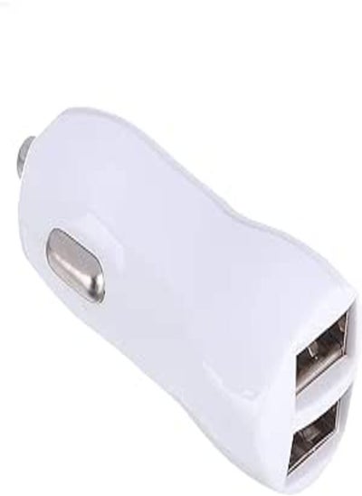 Buy Ivon kx2112 Dual USB Port Car Charger with Cable for iPhone Phone - White in Egypt