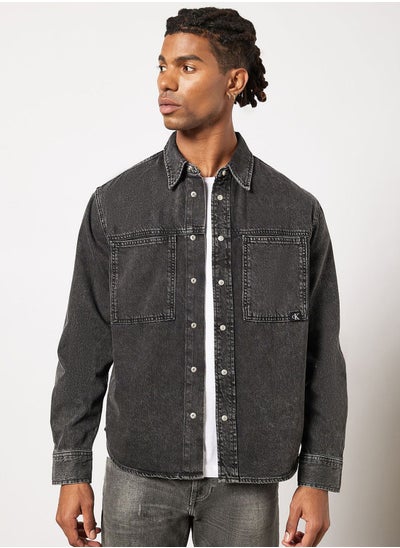 Buy Relaxed Denim Utility Shirt in UAE