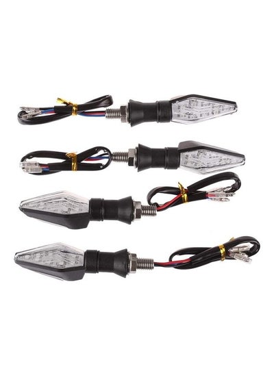 Buy 4-Piece Motorbike LED Turn Signals Amber Flasher Light Set in UAE