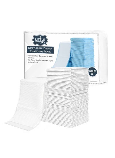 Buy Little Story -Disposable Diaper Changing Mats - Pack of 50pcs - White in Saudi Arabia