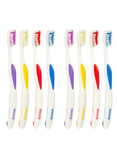 اشتري Shield Care Sensation Expert Toothbrush with Care Cap, Removes Plaque and Surface Stains, Ergonomic Rubber Handle, Soft Bristles, Ideal for Adults, 8 Count (Pack of 1) في الامارات