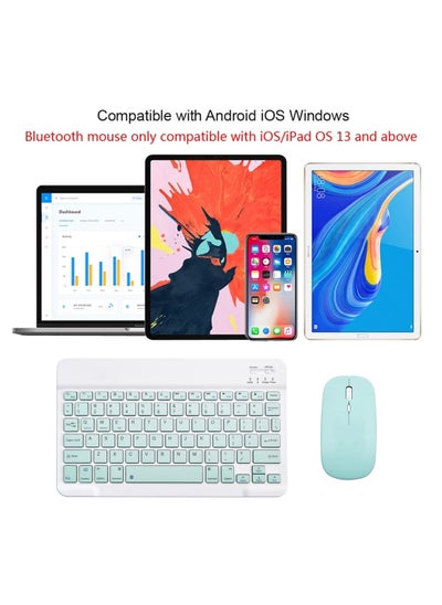 Buy Ultra-thin, portable, rechargeable wireless keyboard and mouse that is compatible with most devices that support such as Android, IOS, Windows, multi-color in Saudi Arabia