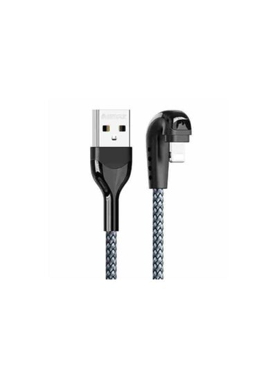Buy Data Cable-Black Mamba 2 2.1A Zinc Alloy Braided 180° Elbow Gaming Data Cable Rc-177I -Silver in Egypt