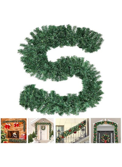 Buy 270CM Christmas Garland, Artificial Christmas Tree Garland Xmax tree Wreath Vine Soft Greenery Garlands for Christmas Indoor Outdoor Decorations in UAE