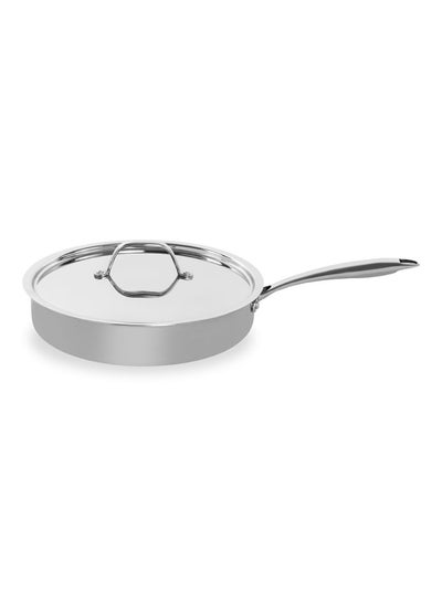 Buy Oli Saute Pan With Lid, Silver - 26 Cm in UAE