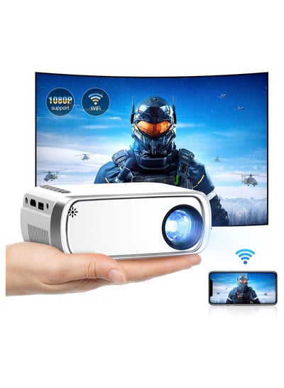 Buy Wireless Mini Projector with WiFi Compact and portable,this movie projector supports HD 1080P,making it an ideal gift idea for outdoor use,camping,videos and home theater experiences. in UAE