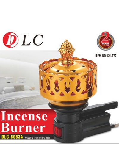 Buy Electric incense burner in classic gold style in Saudi Arabia