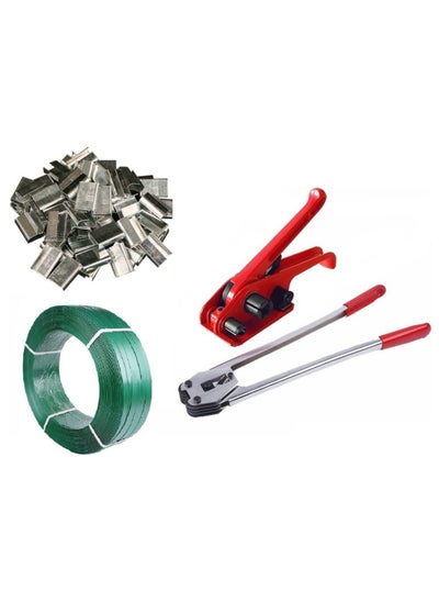 اشتري PET Strapping Tool Full Starter Kit, Heavy Duty Manual Pallet Banding for Packaging (Set Includes Tensioner, Sealer, Strap Roll, Metal Seals) في الامارات