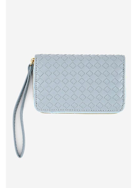 Buy Women Embossed Wallet 15 L x 10 H x 2 W cm, Light Blue in Saudi Arabia