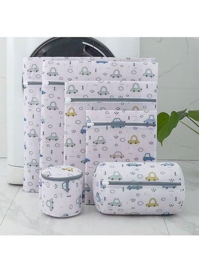 Buy 6-Piece Cute car cartoon Laundry Bags Set, Reusable Durable Laundry Washing Bags with Zipper Lock, Suitable for All Types of Clothes,Travel Storage Organizer Bag in Saudi Arabia